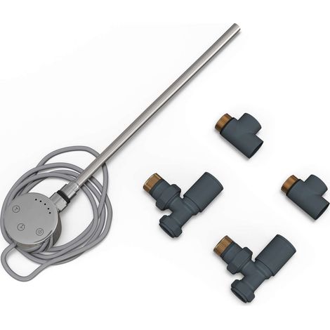 Talus - Dual Fuel Towel Rail Kit 300w Touch Thermostatic Anthracite (1/2)