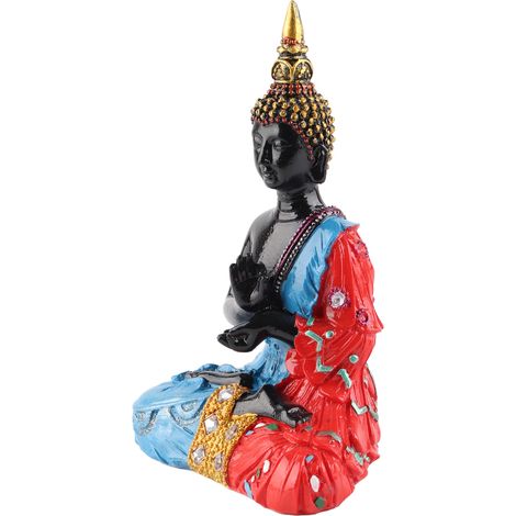 Statuette de Bouddha couché thaïlandais, ornement en résine artisanale, énergie positive, figurine bouddhiste pour la décoration intérieure (1/5)