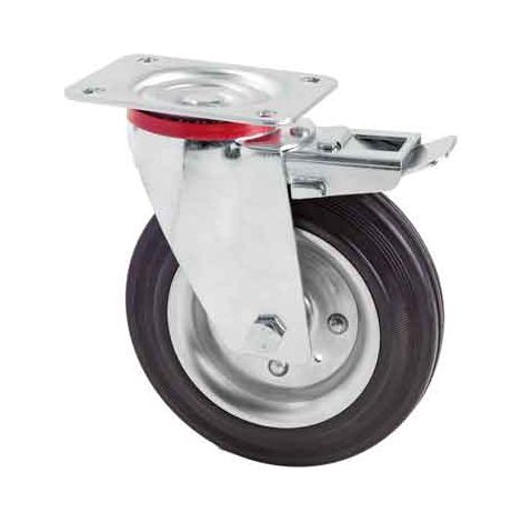RUOTA INDUSTRIALE GIREVOLE ART. 103 AVO C/FRENO 125x38 mm -