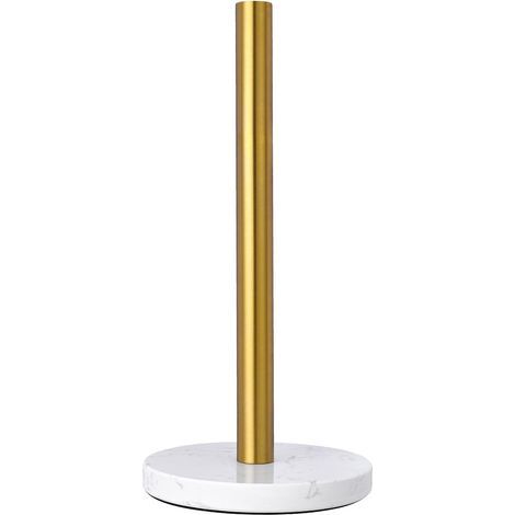 Porte-essuie-tout sur pied avec base en marbre pour cuisine et salle de bain(Or brossé, base blanche) (1/5)