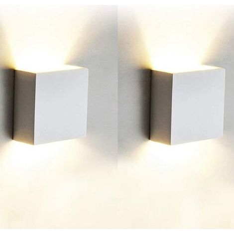 Modern LED Wall Light 6W, 2 Pieces Aluminum LED Wall Light Warm White 3000K Lighting Fixture for Living Room, Bedroom, Hallway (1/5)