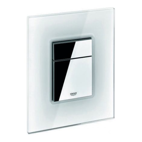Plaque de couverture 42369 avec bouton-poussoir blanc lune (1/3)