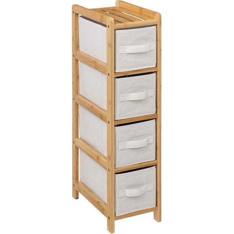 Meuble étagère en bambou 4 paniers de rangement MIX'N MODUL (1/5)