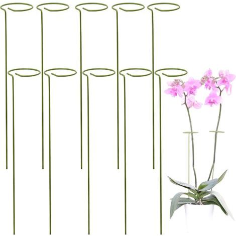 Ede Kit 10 Tuteur Plante, Supports pour Plantes Grimpantes et Fleurs, Tuteur Vert, Aidez Vos Fleurs à Pousser, Tuteurs Tomates Jardin , Pieux à Orchidées, Amaryllis, Pivoines, Poivrons et Plus (1/5)