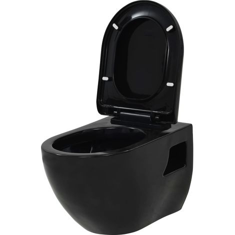 Vaso WC sospeso in ceramica per bagno nero 020003572