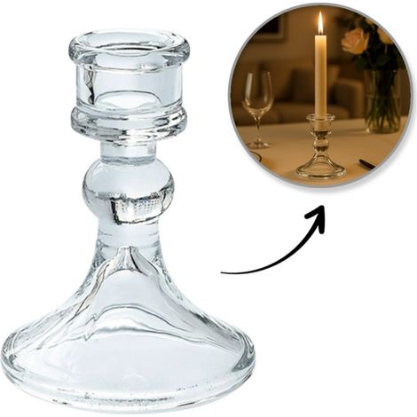 Candelabro decorativo in vetro Glamour 10 cm - SW13