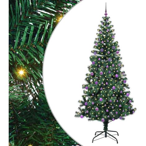 vidaXL Albero di Natale artificiale con luci integrate Verde 240 cm (1/5)