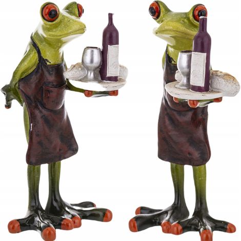 Figurine de grenouille avec un plateau de serveur (1/5)