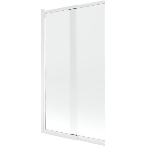 Mexen Fox Duschabtrennung 2-flügelig verschiebbar 100 x 150 cm, transparent, weiß - 891-100-002-20-00 (1/2)