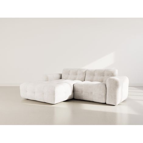 Diane - canapé d'angle gauche 4 places en velours texturé - beige (1/5)