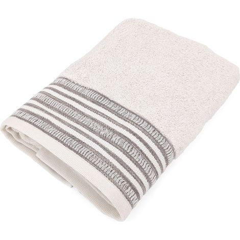 Serviette de toilette pur coton 50x100 cm 500g/m2 collection DRY beige (1/5)