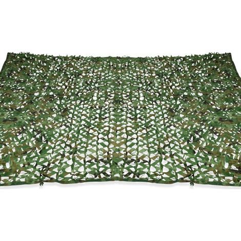 Voile D'Ombrage Rectangulaire Design Camouflage Shade 3x4 M Vert Plaid (1/5)
