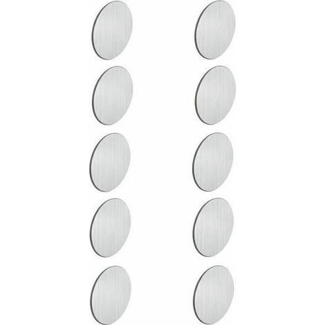 10x cache vis autocollant adhésif couleur aluminium gris diamètre 13mm (1/2)