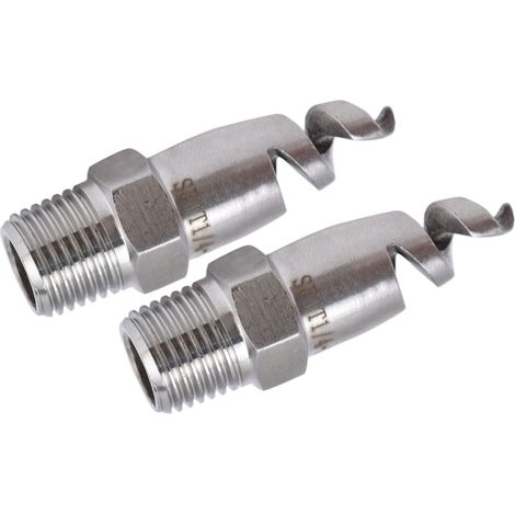 Ensemble d'accessoires de buse conique de pulvérisation grand angle en acier inoxydable à 2 embouts spiralés (1/5)