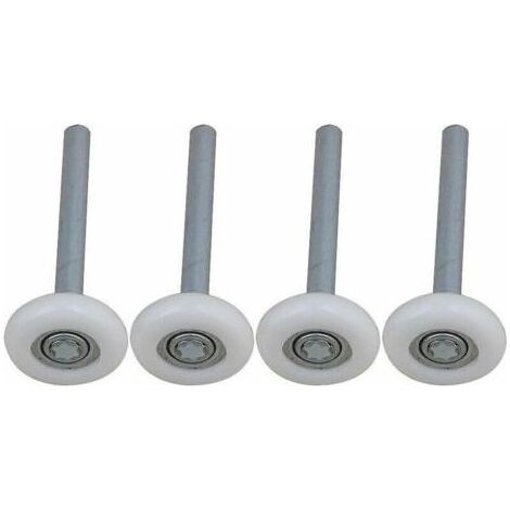 BARKBUSTERSLot de 4 roulettes de porte de garage en nylon à roulement à billes scellé avec tige de 115 mm (1/3)