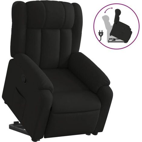 Chaise longue en tissu noir – Canapé relax réclinable avec dossier réglable, idéal pour salon, chambre ou espace détente (1/5)