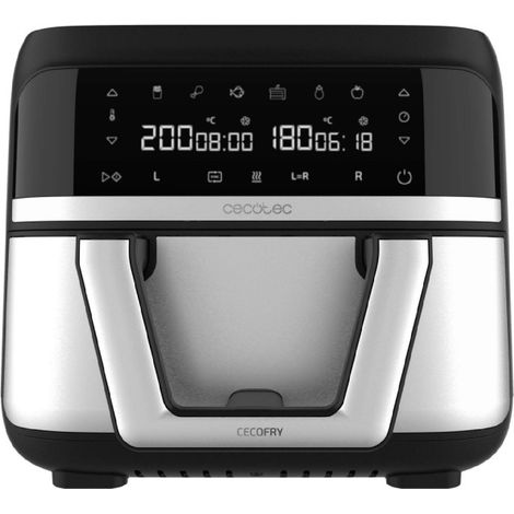 Cecotec Freidora de Aire sin Aceite 9L Divisible en 2 Air Fryer Cecofry Dual 9000. 2850W, Dietética y Digital, Panel Táctil
