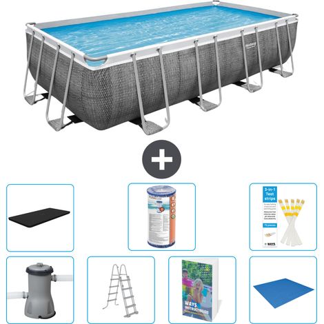 Bestway Power Steel Rechteckig - 488x244x122 cm - 8-teilig S594