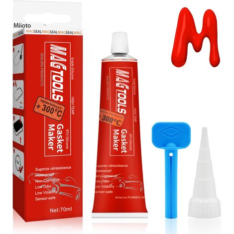 Engine Oil Pan Gasket Paste, High Temperature Silicone High Temperature Resistant Silicone Engine Service Seal Gasket from -62ºC to 343ºC-70ml (1/5)
