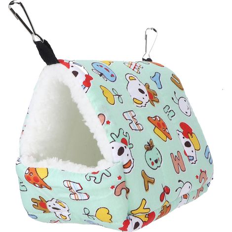 Hamac chaud d'hiver vert pour Hamster, lit suspendu, nid de maison pour petits animaux, écureuil, planeur de sucre, lapin, cochon d'inde (1/5)