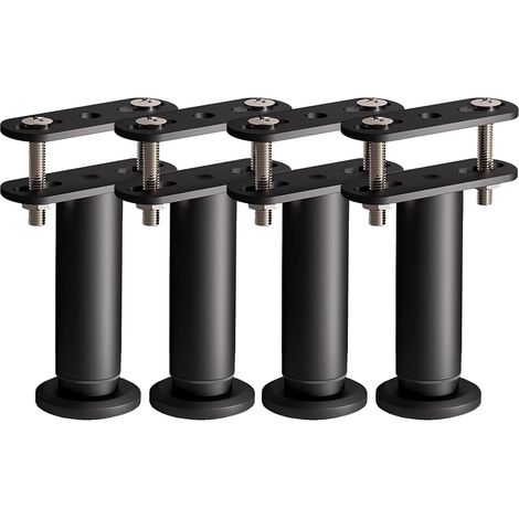Set mit 4 höhenverstellbaren Bettstützbeinen mit Verbindungslaschen für Bettgestell/Mittellatten/Möbel, robuste Metallstützlatten (180 mm-310 mm)