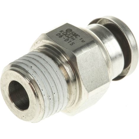 Adaptateur droit fileté SMC KQG2 vers Enfichable 6 mm R 1/8 Mâle ( Prix pour 1 )