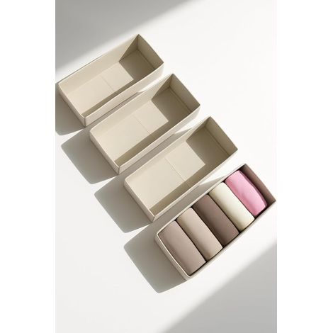 Storage Boxes for PAX, 25 x 51 x 11 cm, Beige, Suitable for Dressing Room 100 x 58 cm (1/5)