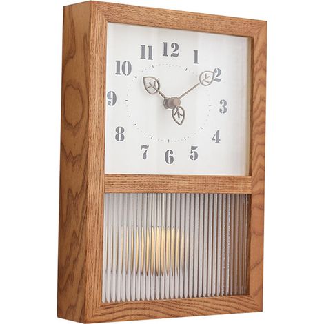 Horloge Murale Rétro Japonaise Noyer Verre Pendule Design Rectangulaire Élégant pour Salon Cuisine Bureau Décoration Intérieure (1/5)