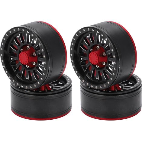 4 moyeux métalliques pour véhicules RC Crawler, adaptés Traxxas, Axial, HSP, Redcat, Tamiya, HPI, avec bouchons filetés. (1/5)