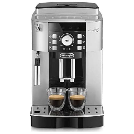 Machine à café à grain DeLonghi ECAM 21 117 SB – Système de mousse pour cappuccino – Réglage de la hauteur du bec – 1450W – Argent et noir