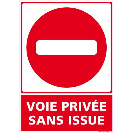 Autocollants de Signalisation Souple – Panneaux de Signalisation Autocollants – Plusieurs tailles au choix – Signalisation Française - Voie privée sans issue - 300 x 420 mm