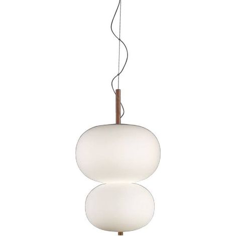 Grok Ilargi - LED Globe Plafonnier Pendentif Blanc Mat Frêne Clair Phase Cut Gradation 39.5cm 3195lm 2700K