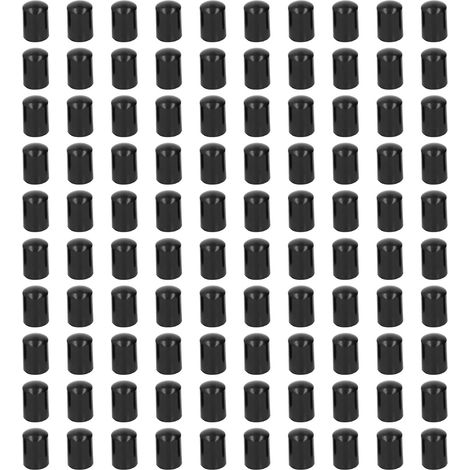 100 Pièces Bouchons d'Extrémité pour Piquets de Clôture Électrique, Capuchons Ronds en Plastique Noir 21mm, Système de Clôture à Haute Tension Imperméable (1/5)