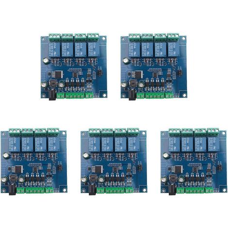 5X Modbus Rtu 4 Module de relais d'entrée 485 Communication Uart Ttl 4-Channel Entrée 7-24V Module de relais (1/5)