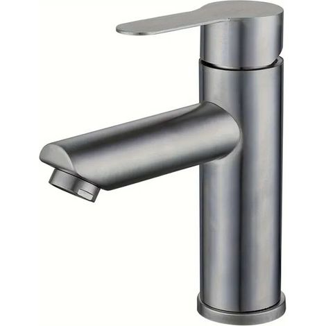 Robinet de lavabo à eau froide en acier inoxydable 304, installation sur vasque, résistant à la rouille, design moderne (1/4)