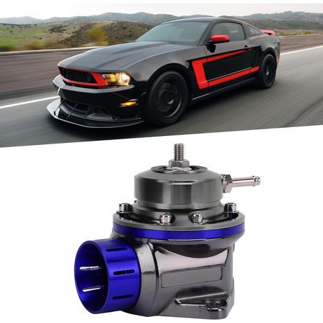 Universal BOV turbo pressure relief valve, 40mm, length 65mm, blue modification (1/5)