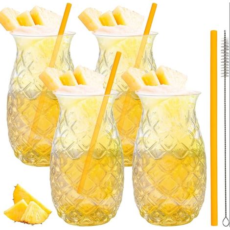 Pineapple Glasses Glass Fruit Juice Glasses for Home Restaurants and Parties (1/5)