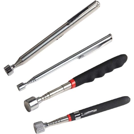 Outil de ramassage magnétique télescopique, 20 lb, 15 lb, 3 lb, 1,5 lb, outil d'extension en métal pour les endroits difficiles à atteindre, lot de 4