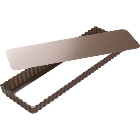 Moule à tarte rectangulaire en métal anti-adhérent 5/6 parts