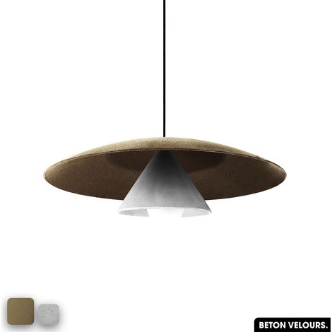 Lampe de suspension en béton velours - OLEMI VELVET CONCRETE PEYOTE - BLANC (1/3)