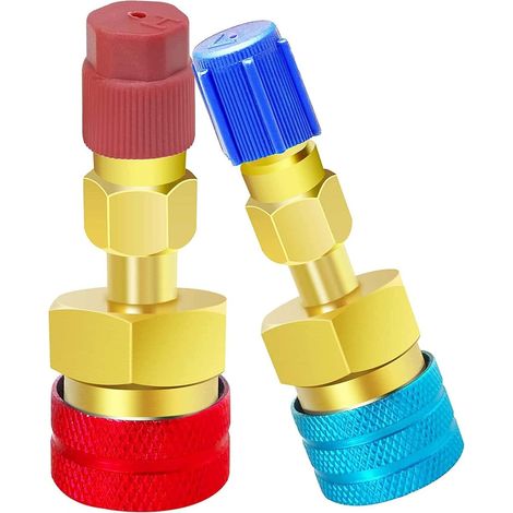 Acoplador rápido R1234YF, adaptador R1234yf a R134a, kit de conversión de conector lateral alto y bajo para carga de CA Conector de manguera de refrigerante R-1234yf para aire acondicionado (1/5)
