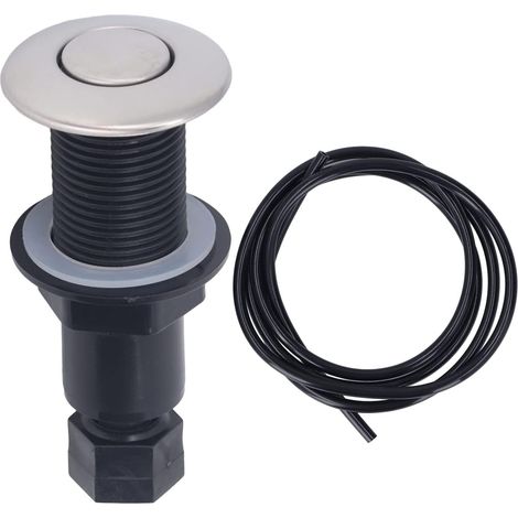 Automatischer Druckknopfschalter, 25-mm-Luftschalter mit Druckluftschlauchset, automatischer Verriegelungsknopf, Druckluftschlauchset für Abfallzerkleinerer