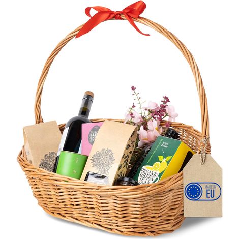 Panier en Osier Marron Cadeau Rangement 45 x 32 x 43 cm (1/5)