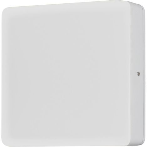 Konstsmide Cesena Applique murale d'extérieur moderne blanche, carrée, capteur de crépuscule à l'aube 10W LED, IP54 (1/3)