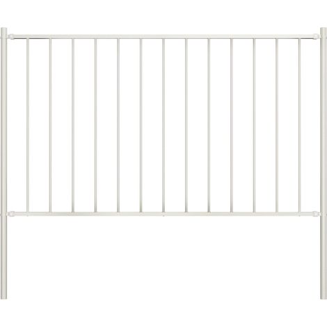 vidaXL Pannello di recinzione con pali in acciaio verniciato a polvere 1,81x0,75 m bianco (1/4)