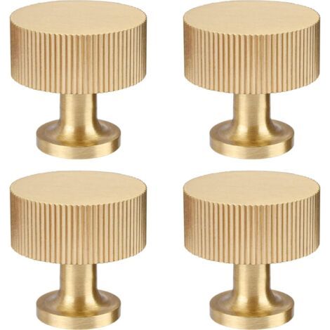 Boutons et poignées de meuble en laiton massif, jaunes, 3,53,53,5 cm, lot de 4, pour tiroirs de meuble, coiffeuse, boutons dorés, poignées modernes. (1/5)