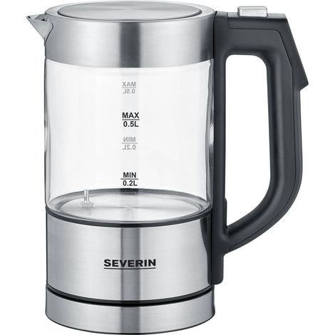 [NEUWERTIG] B-Ware Severin Wasserkocher Teekocher WK 3458 Edelstahl BPA-frei 0,5l schwarz 1100W