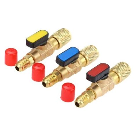 Robinet à boisseau sphérique SAE 1/4'' pour climatisation, raccords à faible perte pour R134A, R410A, R12, R22, R502, flexibles de charge, outils de climatisation (1/4)