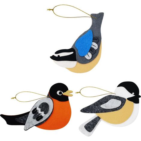DIY-Set: 3-teiliger Miniatur-Vogelanhänger aus Filz – Kreatives, handgemachtes Geschenk für Zuhause (1/5)