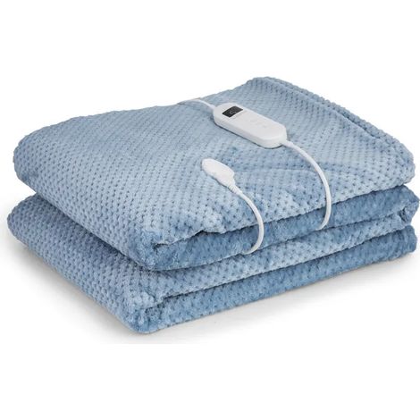 Klarstein Dr. Watson Deluxe XXL Couverture chauffante 160 W 9 niveaux de température 200 x 180 cm - Bleu (1/5)